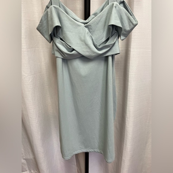 By the way Evie Cold Shoulder Mini Dress in Light Blue | size medium - Picture 6 of 10